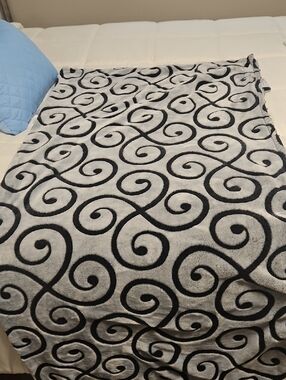 Plush Swirl Fleece Throw Blanket - Gray & Black 60 IN X 70 IN Add To Bundle